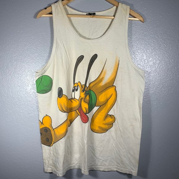 Vintage Disney Pluto Tank Top 3D Graphic - Picture 1 of 5